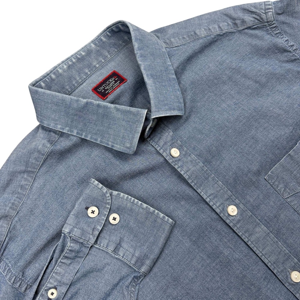 UNTUCKit Button Down Shirt Mens XXL Blue Mitchell Relaxed Fit Long Sleeve